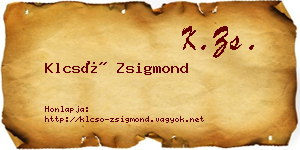 Klcsó Zsigmond névjegykártya